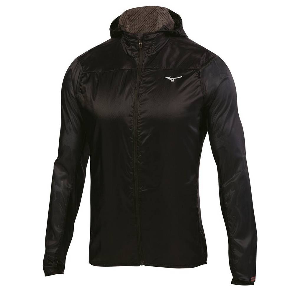 Panske Bundy Mizuno Breath Thermo Hoody Čierne Vypredaj QKDM71432
